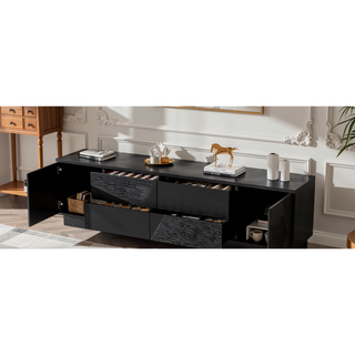 Sunvega Modern TV Stand with Storage Cabinets and Drawers for TVs up to 75 Inches