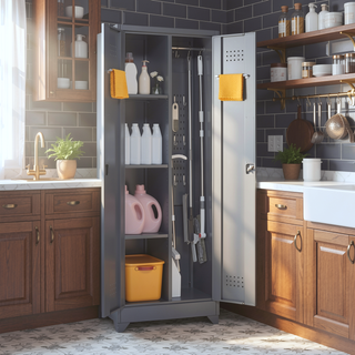 Sunvega Heavy Duty Steel Storage Cabinet With Locking Doors and Adjustable Shelves