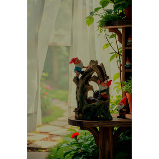 Sunvega 4-Tier Cascading Water Fountain with LED Light for Indoor or Outdoor