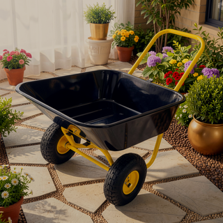 Sunvega Two-Wheeled Garden Cart with 10-Inch Pneumatic Wheels for Easy Handling