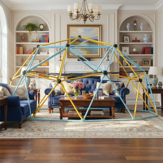 Sunvega 10FT Geometric Dome Climber with Swing and Hammock for Kids Outdoor Backyard Play