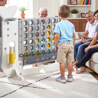 Sunvega 4-in-1 Giant Game Set with Basketball Hoop Ring Toss & Connect 4