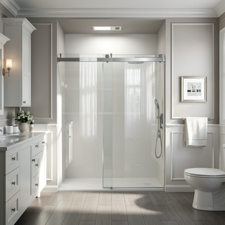 Sunvega Soft-Closing Single Sliding Frameless Shower Door 56-60" W x 76" H
