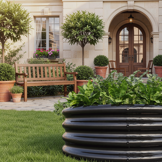 Sunvega 47.24 Inch Round Metal Raised Garden Bed for Vegetables Flowers and Herbs
