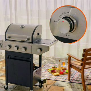 Sunvega 3 Burner Stainless Steel Propane Gas Grill with Side Burner and Electronic Pulse Ignition