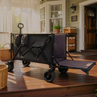 Sunvega Foldable Wagon Cart with Extended Tailgate Large All-Terrain Wheels 480LBS