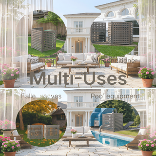 Sunvega 3-Panel Outdoor Air Conditioner Privacy Fence Screen for Garden and Patio