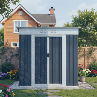 Sunvega High-Strength Galvanized Steel Apex Roof Outdoor Storage Shed