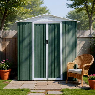 Sunvega Pent Roof Outdoor Storage Shed with Aluminum Alloy Frame and Sliding Door