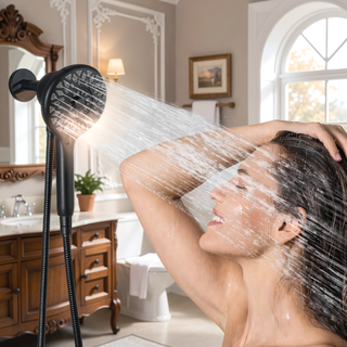 Sunvega Magnetic Handheld Shower Head with 6 Spray Modes and 60 Inch Hose