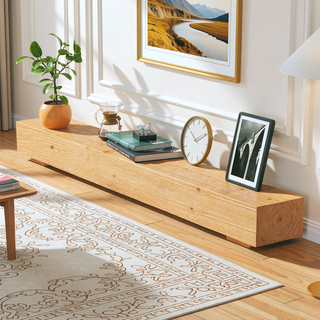 Sunvega Handcrafted Pine Wood Fireplace Mantel Shelf with Distinctive Wood Grain