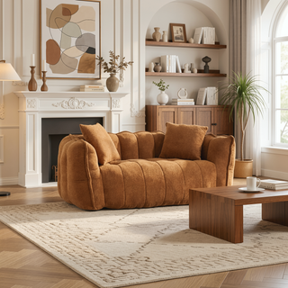 Sunvega Super Soft Chenille Bean Bag Chair with Armrests for Living Room
