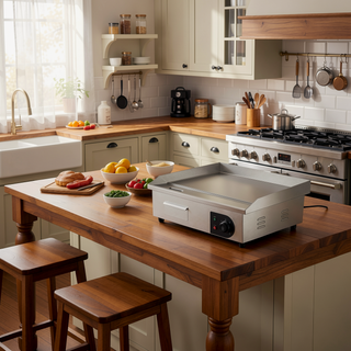 Sunvega Commercial Electric Griddle with 1600W Power and 21 Inch Stainless Steel