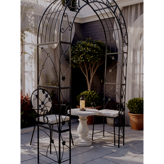Sunvega Metal Garden Arch Arbor Trellis for Climbing Plants Support Outdoor Wedding