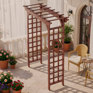 Sunvega Natural Solid Wood Raised Garden Bed with Legs for Outdoor Plants Flowers Fruits Vegetable Herb Growing