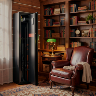 Sunvega Biometric Keypad Rifle Safe with Secure Firearm Storage for Home Use