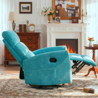 Sunvega Manual Recliner Chair with 360 Degree Swivel and Rocking Function in Grey Fabric