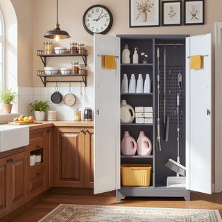 Sunvega Heavy Duty Steel Storage Cabinet With Locking Doors and Adjustable Shelves