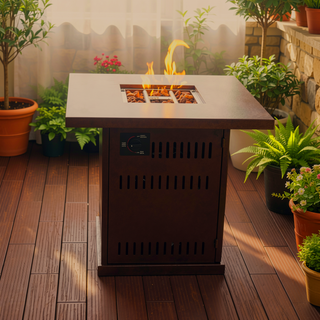 Sunvega 28" Propane Fire Pit Table with 50000 BTU Heat for Outdoor Patio Deck