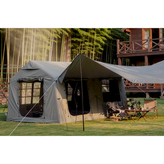 Sunvega Inflatable Camping Tent with Canopy Hand Pump Waterproof Windproof for 7-8 People