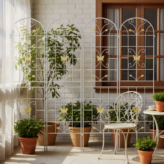 Sunvega Rustproof Metal Garden Trellis for Climbing Plants Outdoor Flower Support
