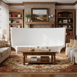 Sunvega Elegant 49 Inch Solid Surface Soaking Bathtub with Deep Safe Soak