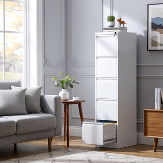Sunvega 4 Drawer Metal Vertical File Cabinet with Lock for A4 Legal Letter Size