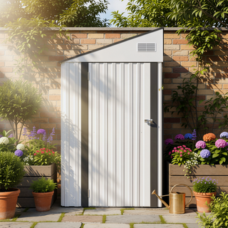 Sunvega Optional Two-Color Storage Shed with Single Hinge Door and Ventilation Windows