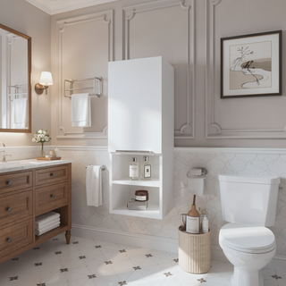 Sunvega Milwaukee Medicine Cabinet with Two Interior Shelves and Semi-Open Bottom