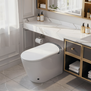 Sunvega Smart Toilet with Bidet Auto Open Close Seat Foot Sensor LED Night Light