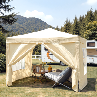 Sunvega 10'x10' Folding Canopy with 4 Removable Sidewalls and Gazebo for Outdoor Events