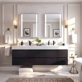 Sunvega Modern 7-Light LED Vanity Fixture with Square Acrylic Lampshades for Bathroom