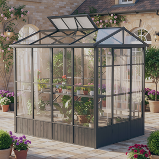 Sunvega 8FT High All-Aluminum Greenhouse with Auto Vent and Polycarbonate Panels