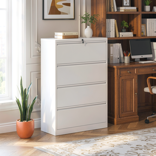Sunvega 4 Drawer Metal Vertical File Cabinet with Lock for A4 Legal Letter Size