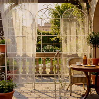 Sunvega Easy to Assemble 86.7 x 19.7 Inch Metal Garden Trellis for Climbing Plants