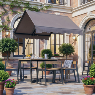 Sunvega 118-Inch Manual Retractable Patio Awning with UV Protection and Privacy Curtain