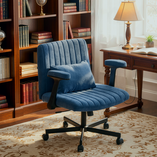 Sunvega Orange Criss Cross Armrest Office Chair with Wheels for Home Office