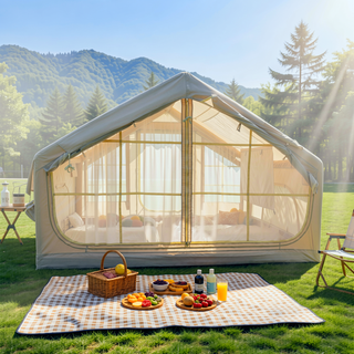 Sunvega 420D Oxford 4 Season Waterproof Windproof Inflatable Camping Tent with Clear Skylight