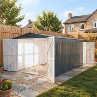 Sunvega 10x20 FT Heavy Duty Anti UV Galvanized Steel Garage Storage Shed