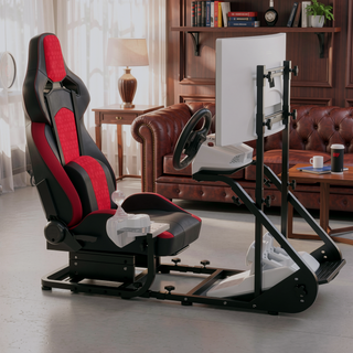 Sunvega Universal PVC Bucket Style Reclinable Sport PU Leather Simulator Racing Seat