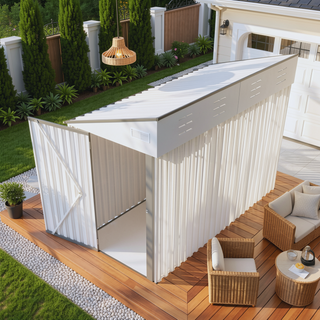 Sunvega Optional Two-Color Storage Shed with Single Hinge Door and Ventilation Windows