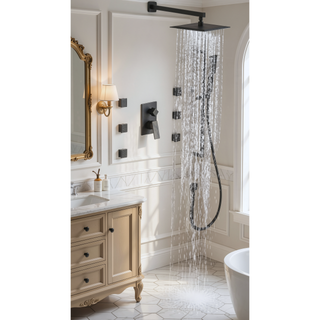 Sunvega Rainfall Wall Mounted Shower System with 6 Body Sprays