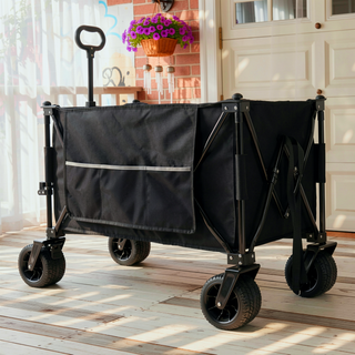 Sunvega Heavy Duty Folding Utility Wagon Cart with 480lbs Capacity and All Terrain Wheels