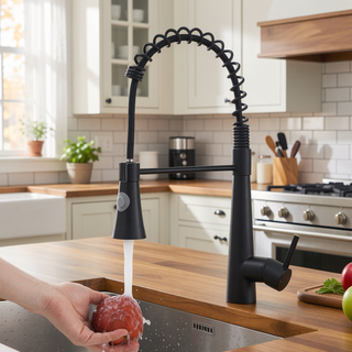 Sunvega Brushed Nickel Single Handle Kitchen Faucet with Pull Out Sprayer