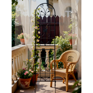 Sunvega Rustproof Metal Garden Trellis for Climbing Plants Outdoor Flower Support