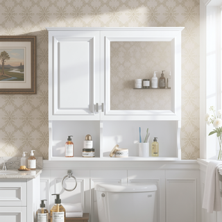 Sunvega 30 Inch Wall Mounted Mirror Medicine Cabinet with Adjustable Shelf