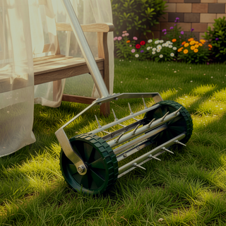 Sunvega 4 Wheel Heavy Duty Water Hose Reel Cart with Storage Basket and Weather Resistant Finish