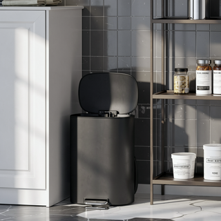 Sunvega Stainless Steel Step Trash Can with Soft Close Mute Lid and Large Capacity
