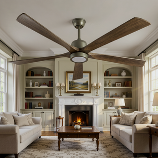 Sunvega 60 inch Modern Wood Ceiling Fan with Light and Remote Control, 6-Speed Noiseless Reversible DC Motor