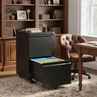 Sunvega 2 Drawer Mobile File Cabinet with Lock for Legal Letter A4 Size